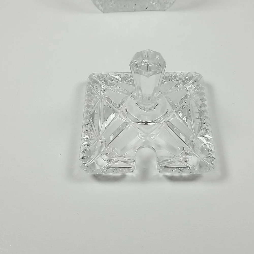 Vintage Clear Cut Lead Crystal Sugar, Jam or Jelly Bowl with Lid